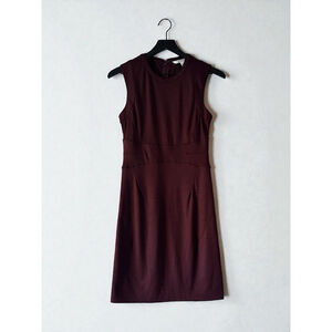 Diane Von Furstenberg Wool Sheath Dress 4 Burgundy Wine Winter Work Party